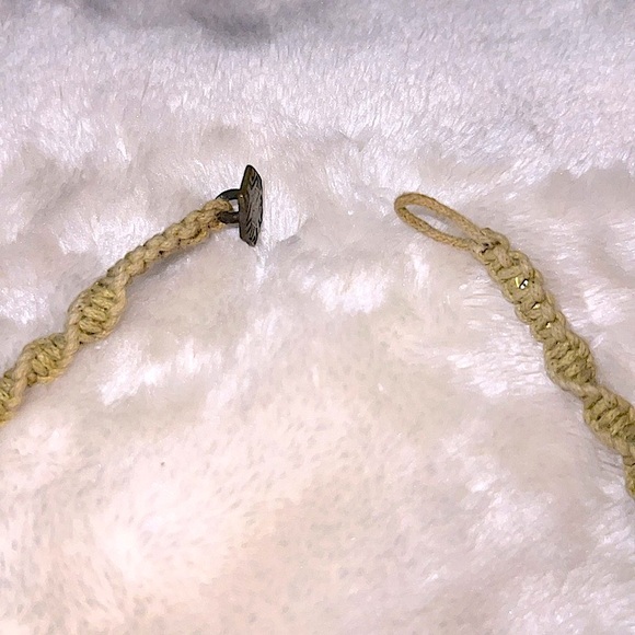 ✝️ BOHO 18” TURQUOISE & TIGERS EYE BEADED MACRAME NECKLACE w/SILVER-TONE ACCENTS - Picture 6 of 7